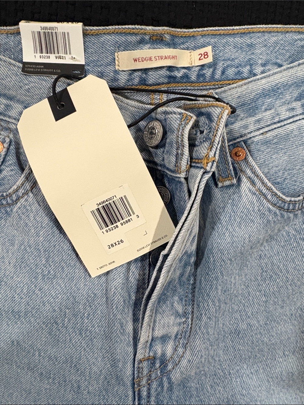 Levi's Light Blue High-Rise Straight Leg Jeans - Picture 7 of 8